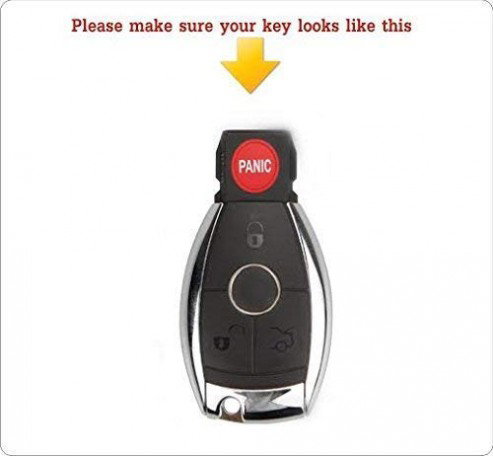 Carbon Fiber Key Fob Cover Shell Keyless Key Hard Case with Keychain For Mercedes Benz W203 W210 W211 W124 W202 W204 W205 AMG (Pack of 1,Black) Image 