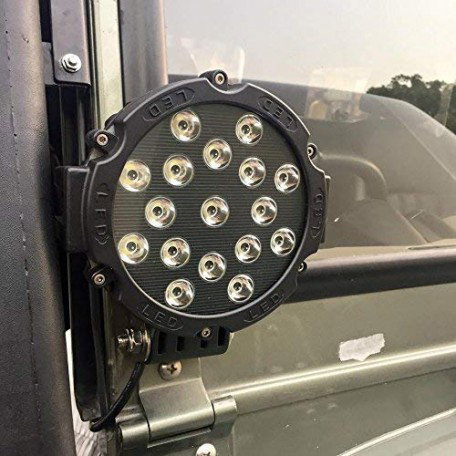 7-spot-round-fog-led-lights-off-road-driving-roof-led-bumper-universal-17-led-51w-round-fog-flood-auxiliary-light-for-suv-boat-jeep-lamp-all-bikes-and-cars-pack-of-1-black-2 Image 