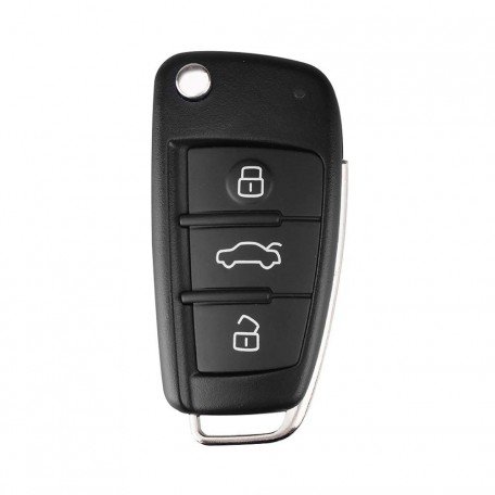  Silicone Key Cover For A1 A3 A6 Q2 Q3 Q7 TT TTS R8 S3 S6 RS3 3 Button Flip Key (Black) Image 