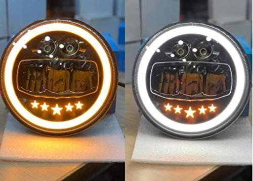 Cloudsale 7 Inch 90 watts LED Headlight for Jeep, Thar Wrangler Classic, Standard, Electra Models (Pack of 2) Image 
