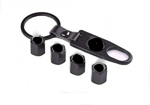 Car Tyre Valve Cap Air with Keychain for Mercedes Cars Image 