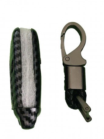 Carbon Fiber Key Cover For Ford Figo Aspire and Ford Endeavor For Flip(Folding) Key only (Black) Image 
