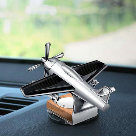 Car Aroma Diffuser Air Freshener Perfume Solar Power Dashboard Aeroplane style Decoration With Perfume Image 