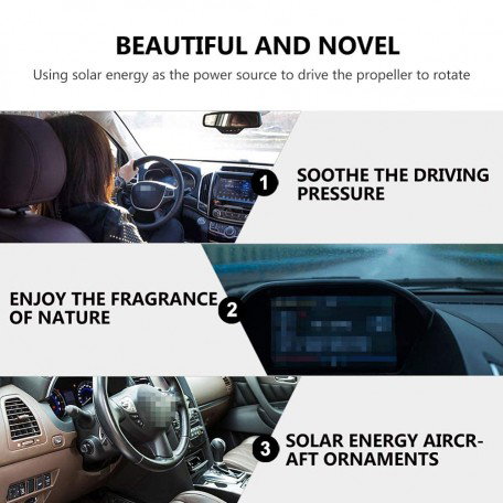 Car Aroma Diffuser Air Freshener Perfume Solar Power Dashboard Aeroplane style Decoration With Perfume Image 